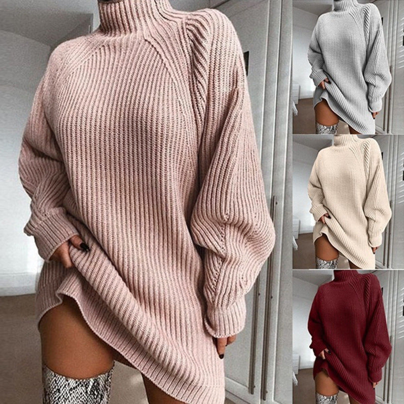 Élise | Robe-Pull Longue Col Roulé pour un Hiver Confortable et Stylé lunnav