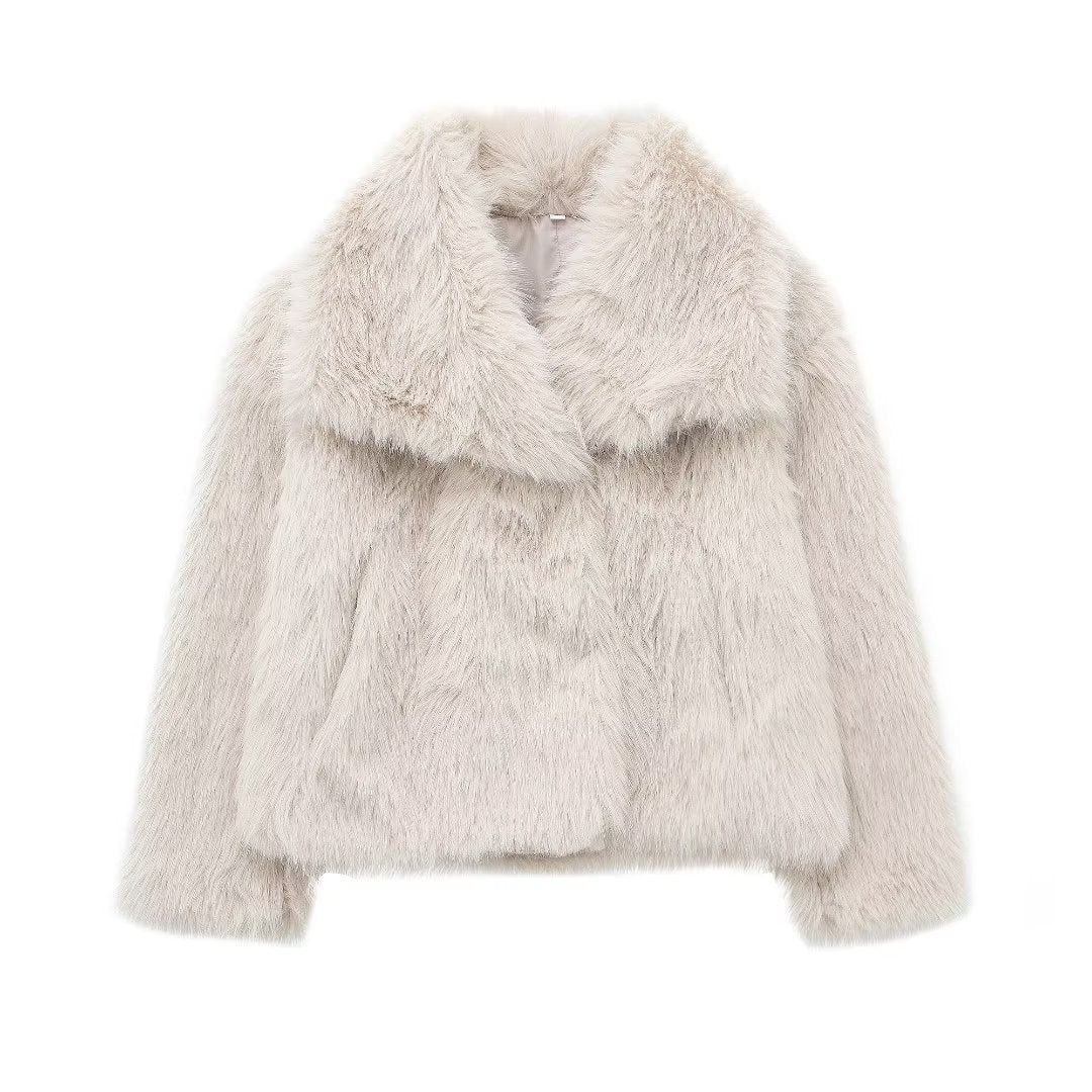 Clara | Cardigan Court en Fausse Fourrure pour un Street Style Élégant et Confortable lunnav