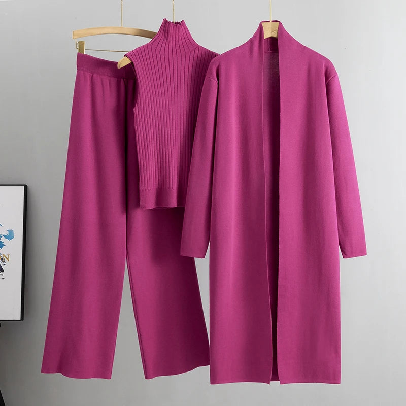 Amélie | Ensemble Tricot Femme 3 Pièces Élégance et Confort Lunnav
