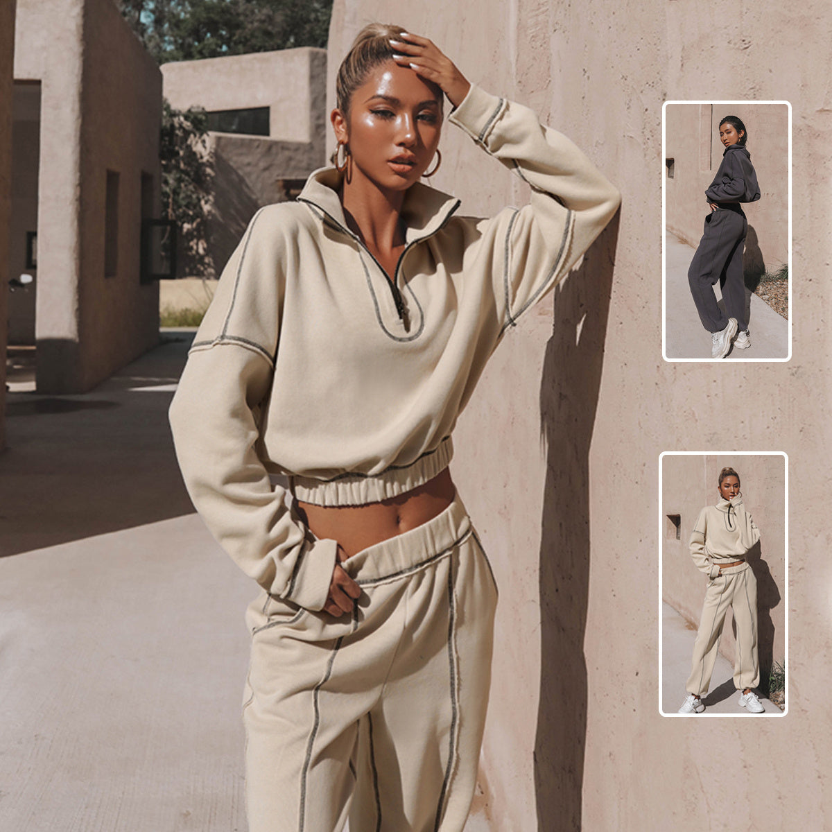 Pantalon assorti de l’ensemble MAEVA™ pour un look décontracté chic.