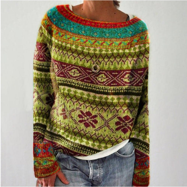 Vue détaillée du tissu doux et respirant du pull Mme Noël™.