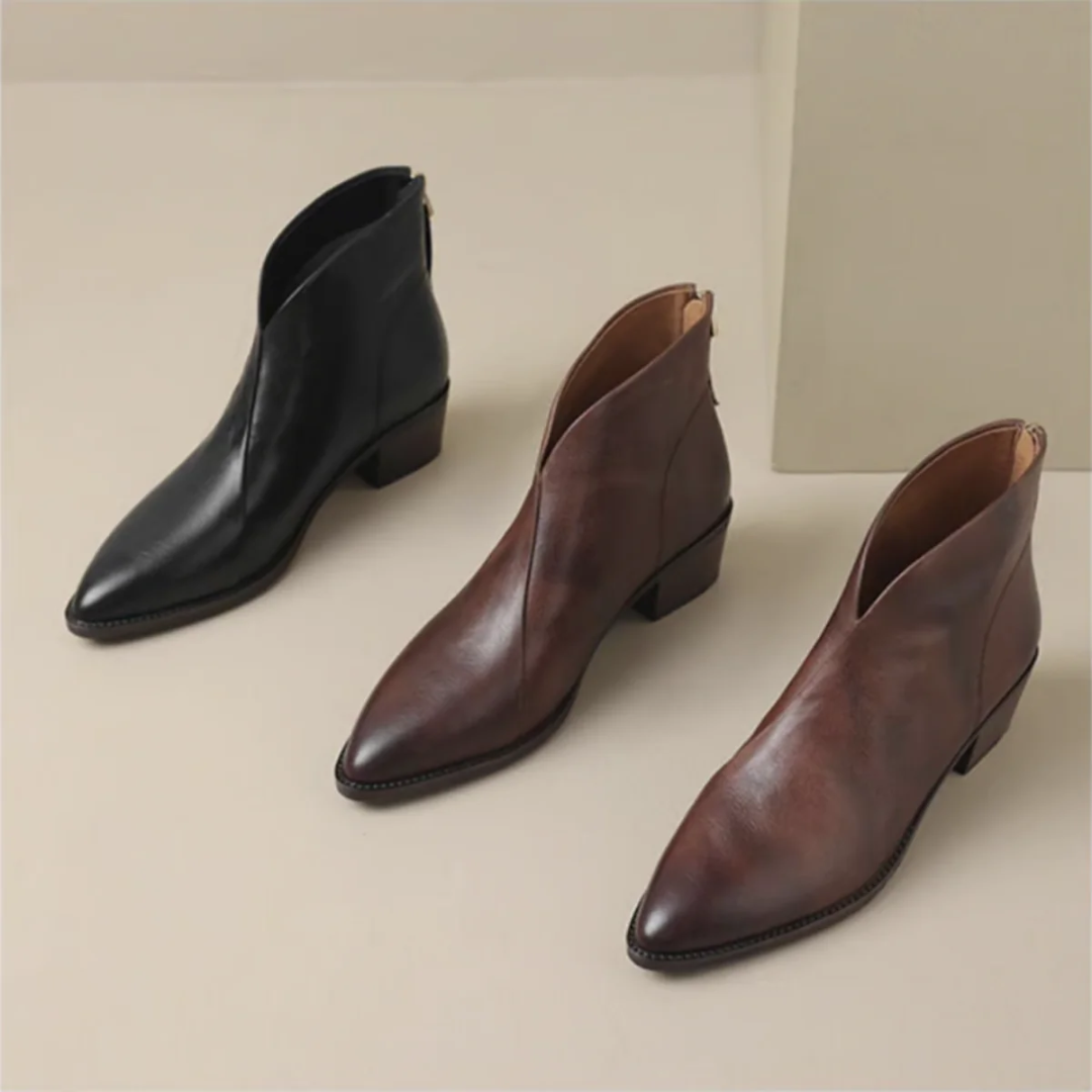 Chloé™ | Bottines de luxe à talon bas — Élégance urbaine & confort quotidien